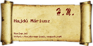 Hajdú Máriusz névjegykártya